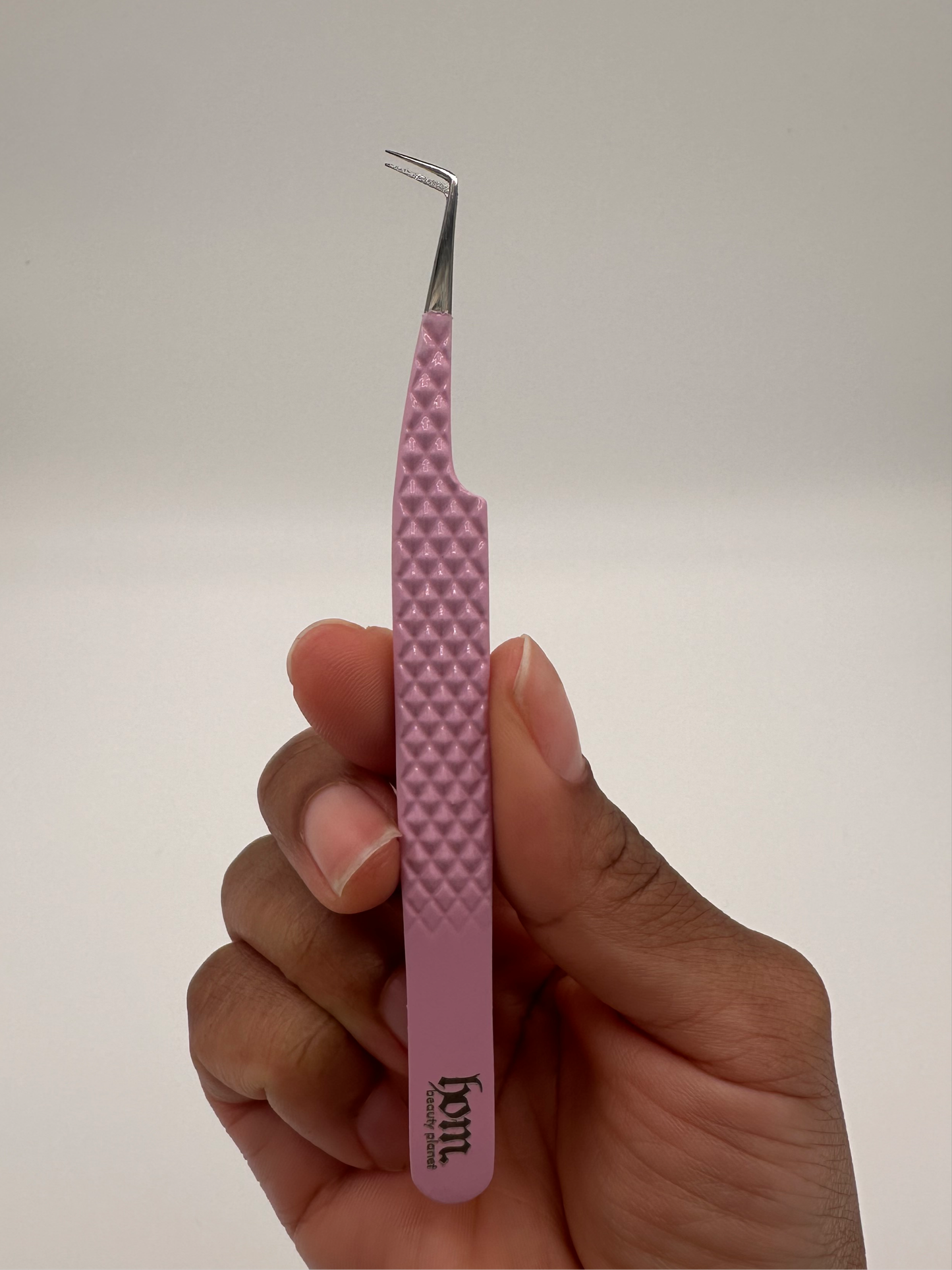 90 degree silver tip lash tweezer