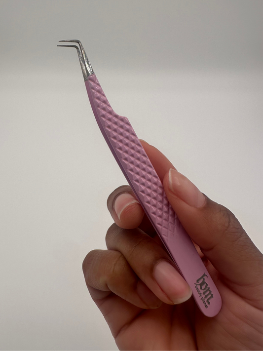 90 degree fiber tip lash tweezer